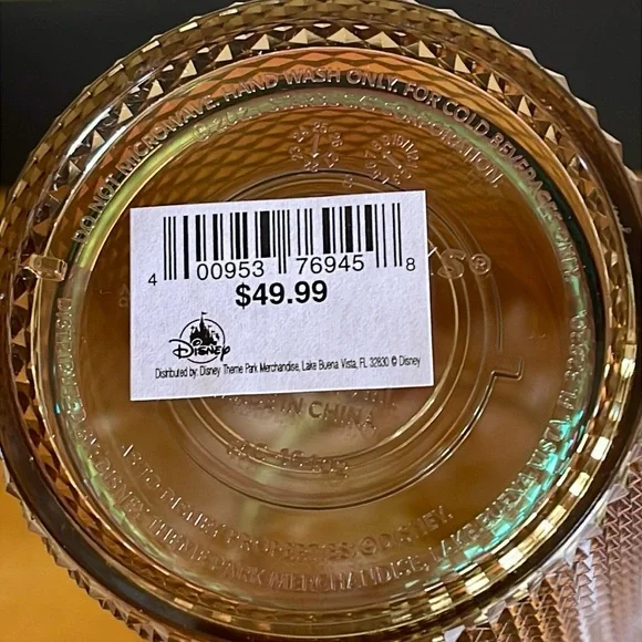 NEW STARBUCKS EXCLUSIVE DISNEY PARKS 50th ANNIVERSARY GEOMETRIC GOLD TUMBLER. - Picture 5 of 5